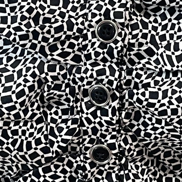 New York & Company Monochrome Patterned Button Down Shirt - Picture 2 of 7